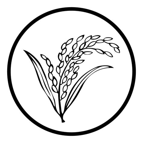 Grain Of Rice Symbol Black And White Dhaner Shish Marka Bangladesh