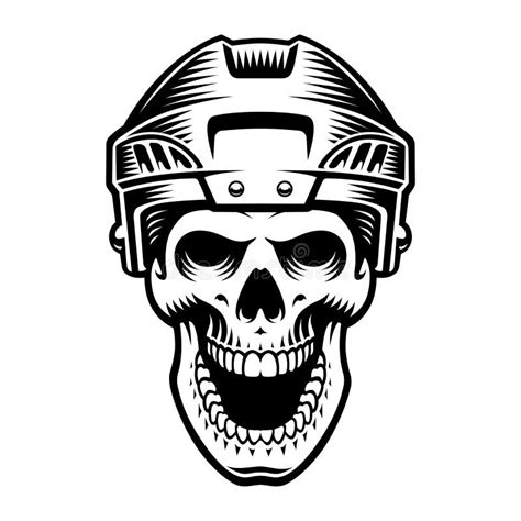 Vector Skull In Hockey Helmet Stock Illustration Illustration Of