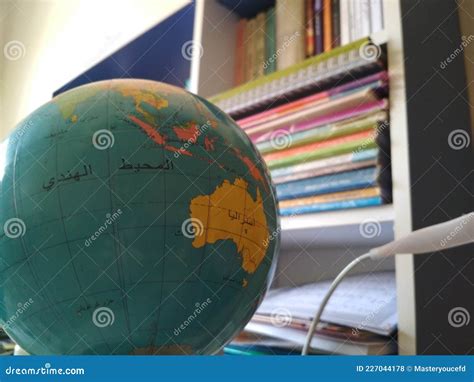 Spherical model of earth editorial stock photo. Image of books - 227044178