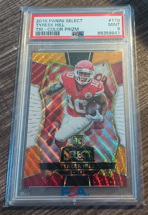 Panini Select Premier Level Tri Color Prizm Tyreek Hill Rc