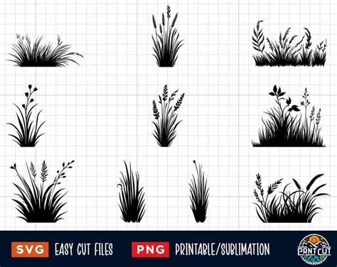 40 Grass Svg Bundle Grass Svg Grass Png Wild Grass Svg Lawn Svg Botanical Grass Svg Grass