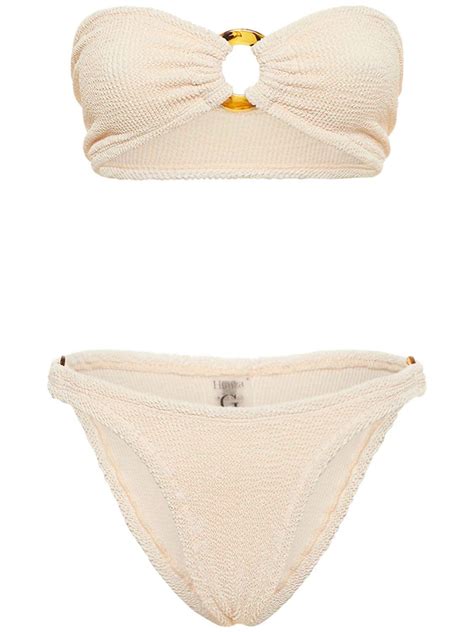 Hunza G Gloria Bandeau Bikini Set In Natural Lyst