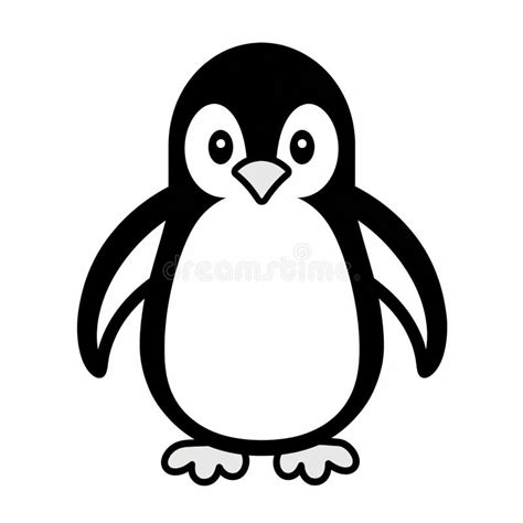 Cute Penguin Animal Characters in Stencil Style - Svg Cutout Clip Art ...