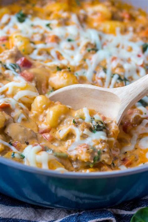 One Pot Creamy Sausage Gnocchi A Quick And Easy Weeknight Dinner