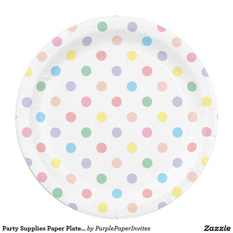 Party Supplies Paper Plate Polka Dot Pattern Paper Plates Party