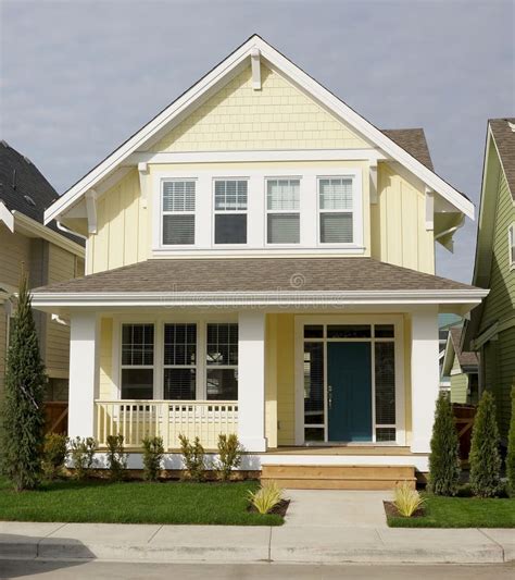 Yellow Home House Exterior Siding Stock Photo Image Of Porch Door