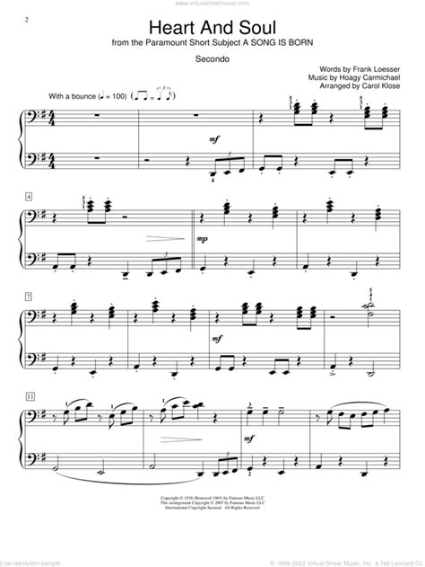 Heart And Soul Sheet Music For Piano Four Hands PDF