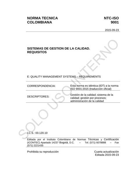 Pdf Norma Tecnica Ntc Iso Colombiana Norma Tecnica Colombiana Ntc