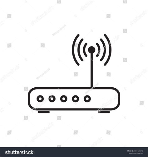 Router Related Signal Line Icon Isolated Stock Vector Royalty Free