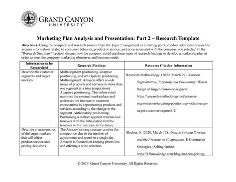 Mkt Template Week Marketing Plan Analysis And Presentation