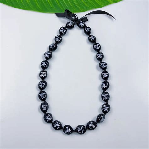 2024 Acrylic Kukui Nut School Graduation Lei Necklace Graduation