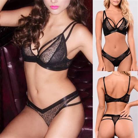 Femmes dentelle lingerie sexy sous vêtements creux plus la taille