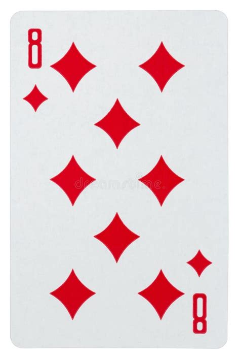 Eight Of Diamonds Playing Card Isolated On White Stock Photo Image