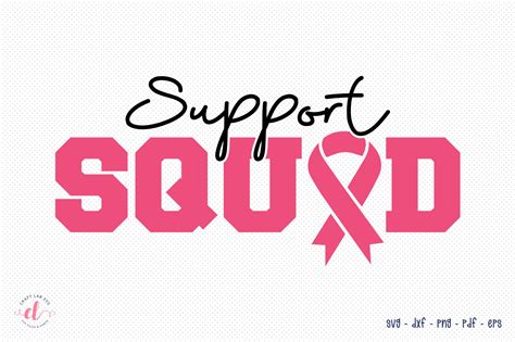 Support Squad Svg Breast Cancer Svg Graphic By Craftlabsvg Creative