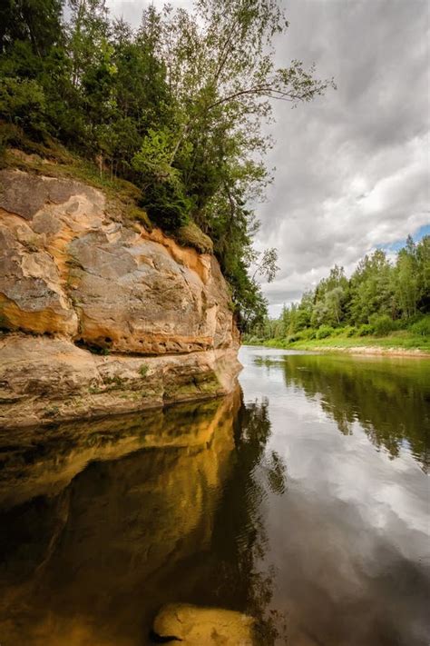 Eagle Cliffs In The Valley Of The Gauja River Stock Image Image Of