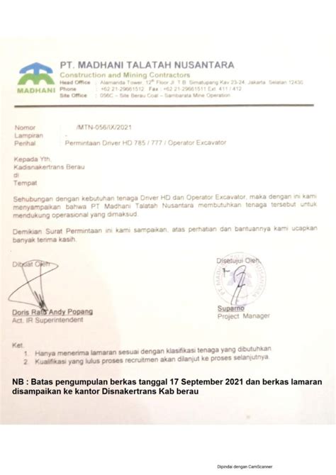 Contoh Surat Lamaran Kerja Di Pt Pama Persada Contoh Surat Resmi