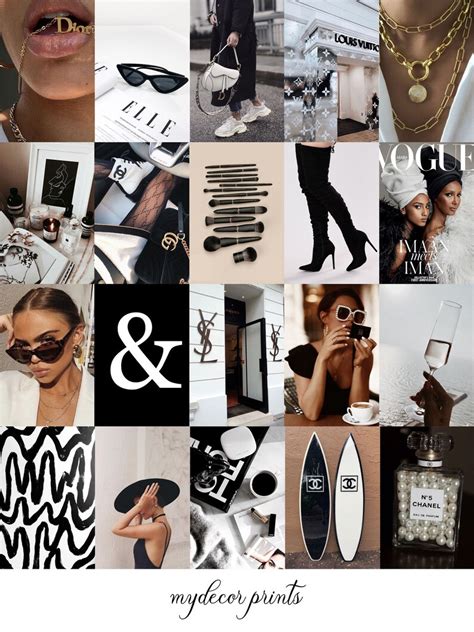 Boujee Fashion Dark Aesthetic Wall Collage Kit Digital Etsy