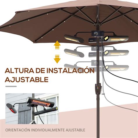 Aquecedor Eléctrico de Exterior Outsunny Aquecedor Infravermelho