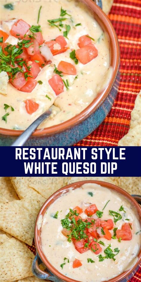 Restaurant Style White Queso Dip Recipe Queso Dip White Queso Dip Recipes