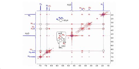 | 2D NOESY NMR (400 MHz, D 2 O, 298 K, mixing time = 300 ms) spectrum ...