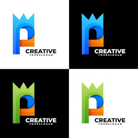 Dise O Creativo De Logotipo De La Letra P Colorida Vector Gratis