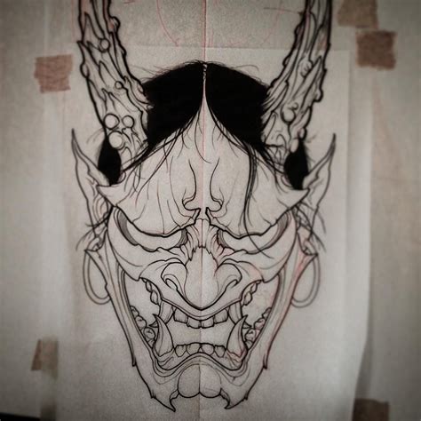 Không có mô tả ảnh Hannya mask tattoo Oni tattoo Tattoo design