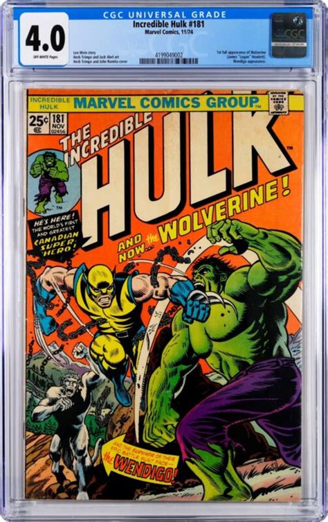 Period Comics On Twitter Incredible Hulk 181 CGC 4 0 Very Good