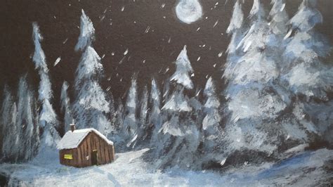 How To Paint A Winter Scene Tutorial Youtube