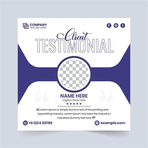 Business Testimonial Template Vector With A Photo Placeholder Customer