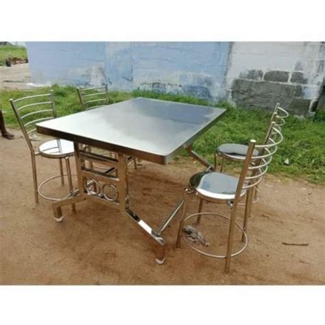 Rectangular Stainless Steel Dining Table 4 Seater At Rs 12500 Set In