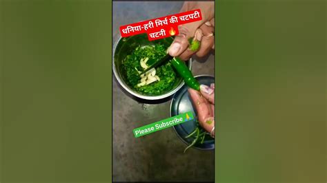 हरी मिर्च धनिया की लाजवाब चटनी 🔥😋 Hari Mirch Chatni Trending