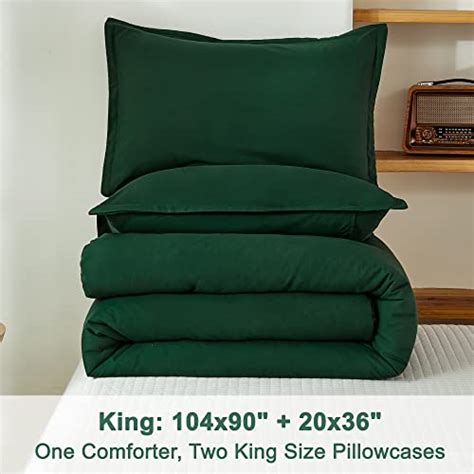 Litanika Dark Emerald Green King Comforter Set 3 Pieces Boho Vintage