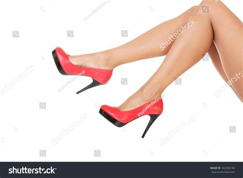 Attractive Female Legs Red High Heels Stock Photo 162394148 Shutterstock