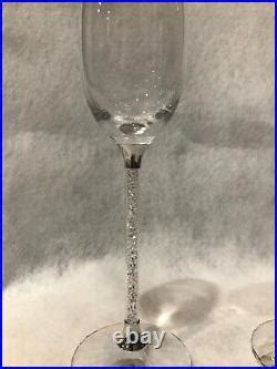 Swarovski Crystalline Toasting Flutes Set Of Silver Accents Clear