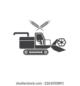 Illustration Combine Harvester Vector Art Stock Vector (Royalty Free ...