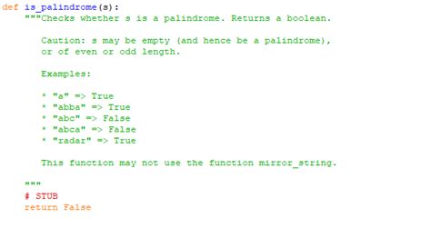 Solved Def Is Palindrome S Checks Whether S Is A Chegg