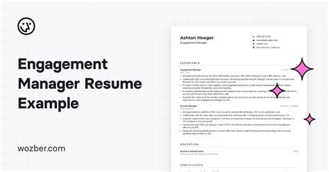 Engagement Manager Resume Example