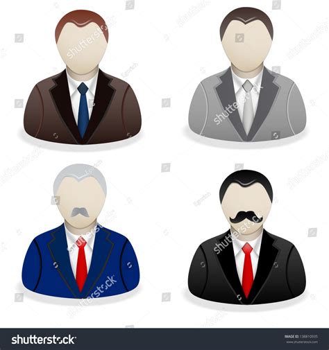 Business People Icon Set Vector Stock Vector (Royalty Free) 138810935 ...