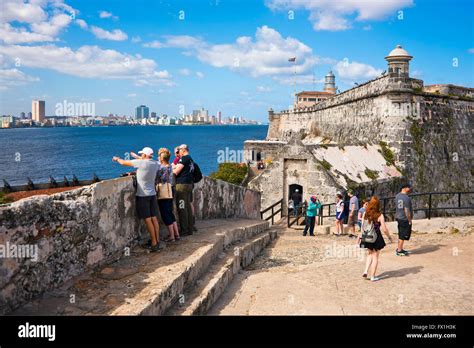 horizontal view  havanas skyscrapers  el morro castle  havana