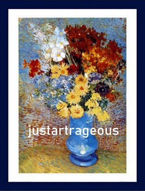 Vase Of Flowers C1887 Vincent Vangogh Bouquet Floral Etsy Van Gogh