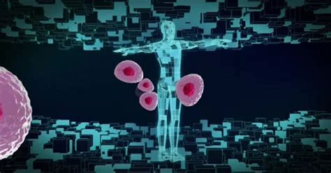 Animation of cells and digital human on ... | Stock Video | Pond5