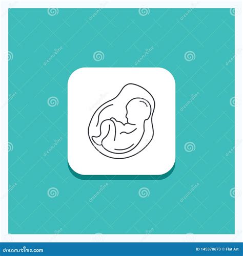 Round Button For Baby Pregnancy Pregnant Obstetrics Fetus Line Icon