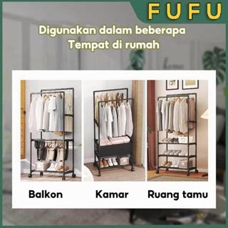 Jual FUFU Stand Hanger Gantungan Baju Gawangan Baju Gantungan