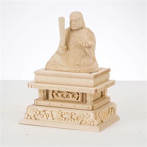 Buddha Statue Nichiren Saint Japanese Cypress Dimensions