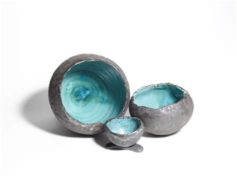 Set Of The Three Unique Ceramic Ocean Bowls - NAAMA