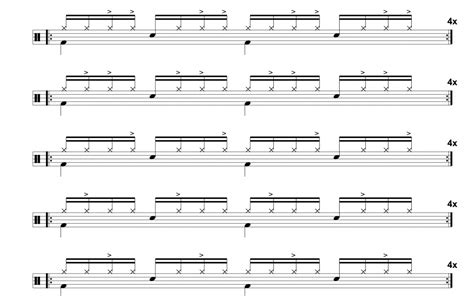 16th Note Hi Hat Grooves With Accents Learn Drums For Free