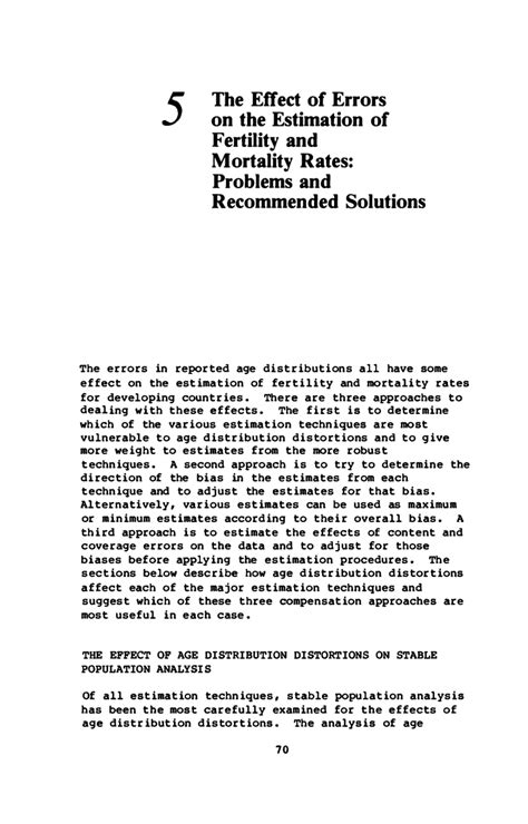 THE EFFECT OF ERRORS ON THE ESTIMATION OF FERTILITY AND MORTALITY RATES