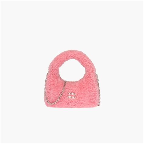 Miu Miu Miu Wander Shearling Mini Hobo Bag REVERSIBLE