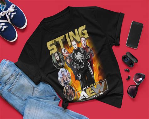 Sting Aew Shirt All Elite Wrestling Sting Justice Shirt | Etsy