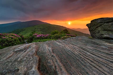 Appalachian Trail Roan Highlands Jane Bald Sunset Landscape Photograph